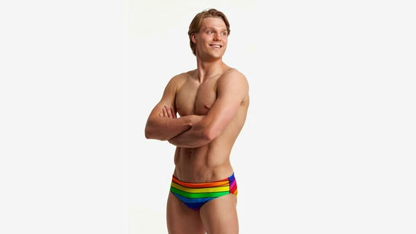 FUNKY TRUNKS - Mens Brief Classic Rainbow Racer