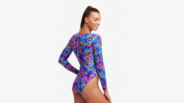 FUNKITA - Ladies Swimsuit Long Shot One Piece Peacock Paradise - Image 4