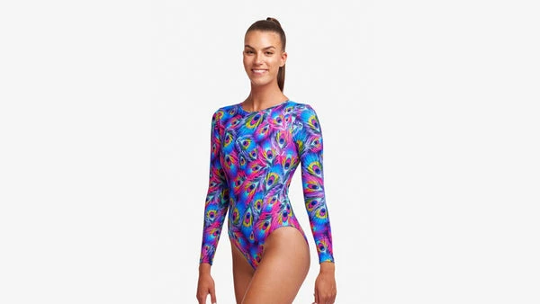 FUNKITA - Ladies Swimsuit Long Shot One Piece Peacock Paradise - Image 3