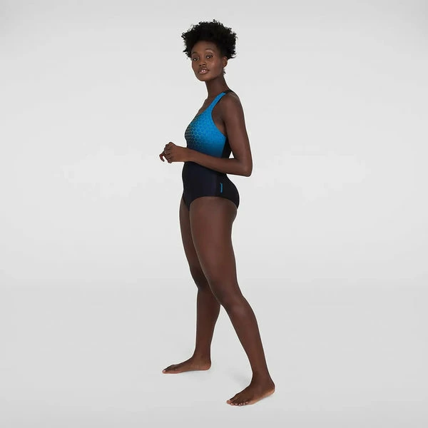 Speedo - Womens Swimsuit Printed Medalist Black/Blue - Image 3