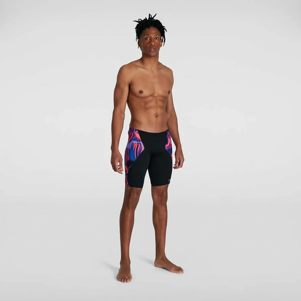 Speedo - Men's Jammer Allover Digital V-Cut Black/Red