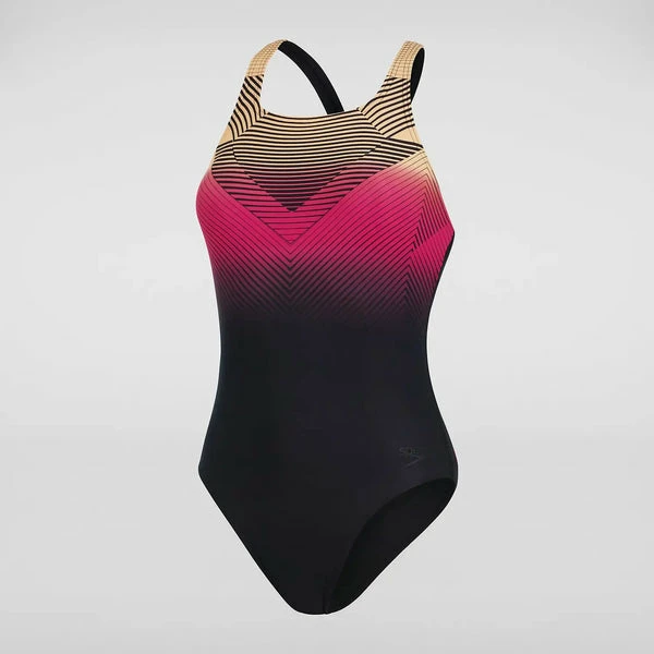Speedo - Women's Swimsuit Placement Medalist Black/Red - Image 3