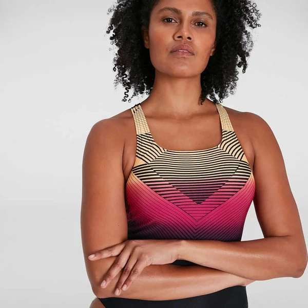 Speedo - Women's Swimsuit Placement Medalist Black/Red - Image 4