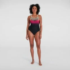 Speedo - Women's Swimsuit Placement Medalist Black/Red
