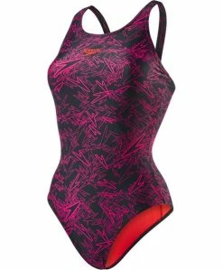 Speedo - Womens Swimsuit Boom All Over Muscleback Black/Pink