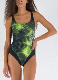 Aquarapid - Women's Swimsuit Aljoy Black/Fluo Green