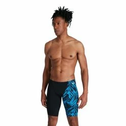 Speedo - Men's Jammer Allover V-Cut Black/Blue