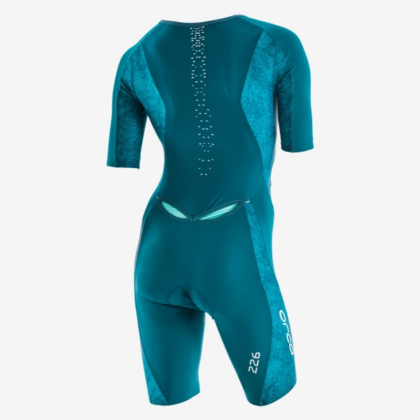 Orca - Womens Trisuit 226 Short Sleeved Komp Racesuit Teal - Image 2