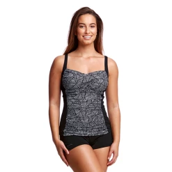 FUNKITA - Ladies Ruched Tankini Top Black Widow