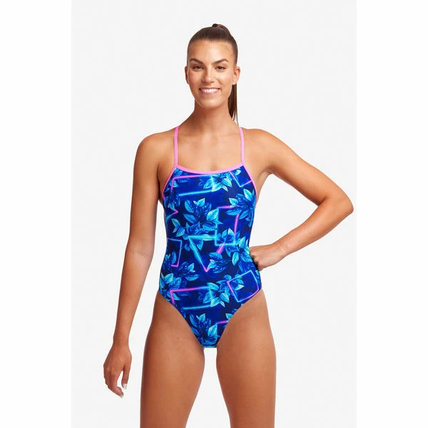FUNKITA - Ladies Strapped In One Piece Leaf Laser