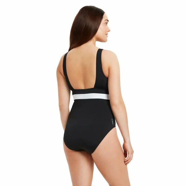 Zoggs - Womens Graffix Print Square Back Black - Image 3
