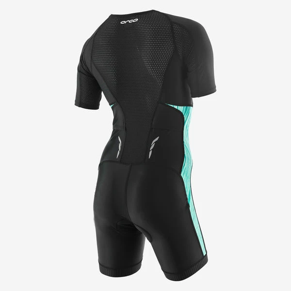 Orca - Womens Trisuit Core Short Sleeved Racesuit Black/Green - Image 2