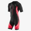 Orca - Mens Trisuit Core Short Sleeve Race Suit Black/Orange