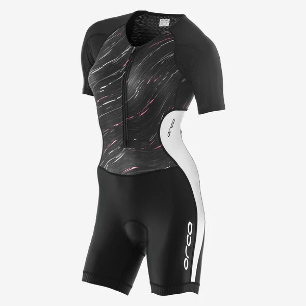 Orca - Womens Trisuit Core Short Sleeved Racesuit Black/White/Pink
