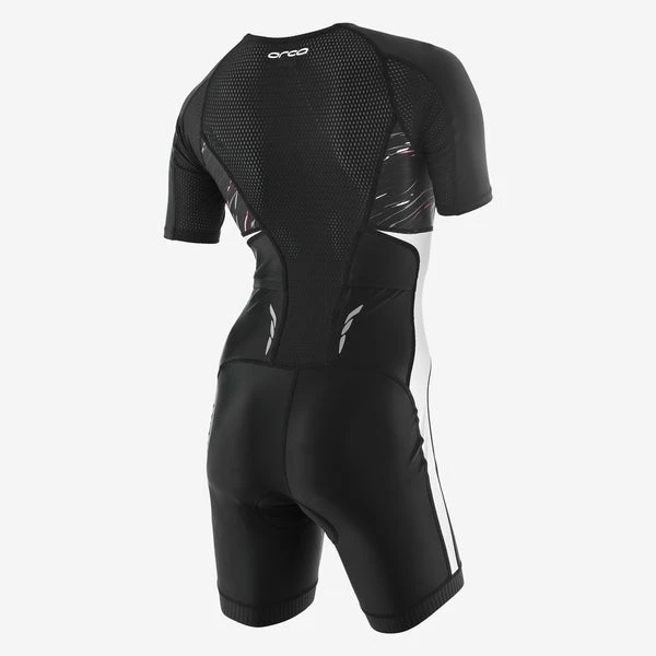Orca - Womens Trisuit Core Short Sleeved Racesuit Black/White/Pink - Image 2